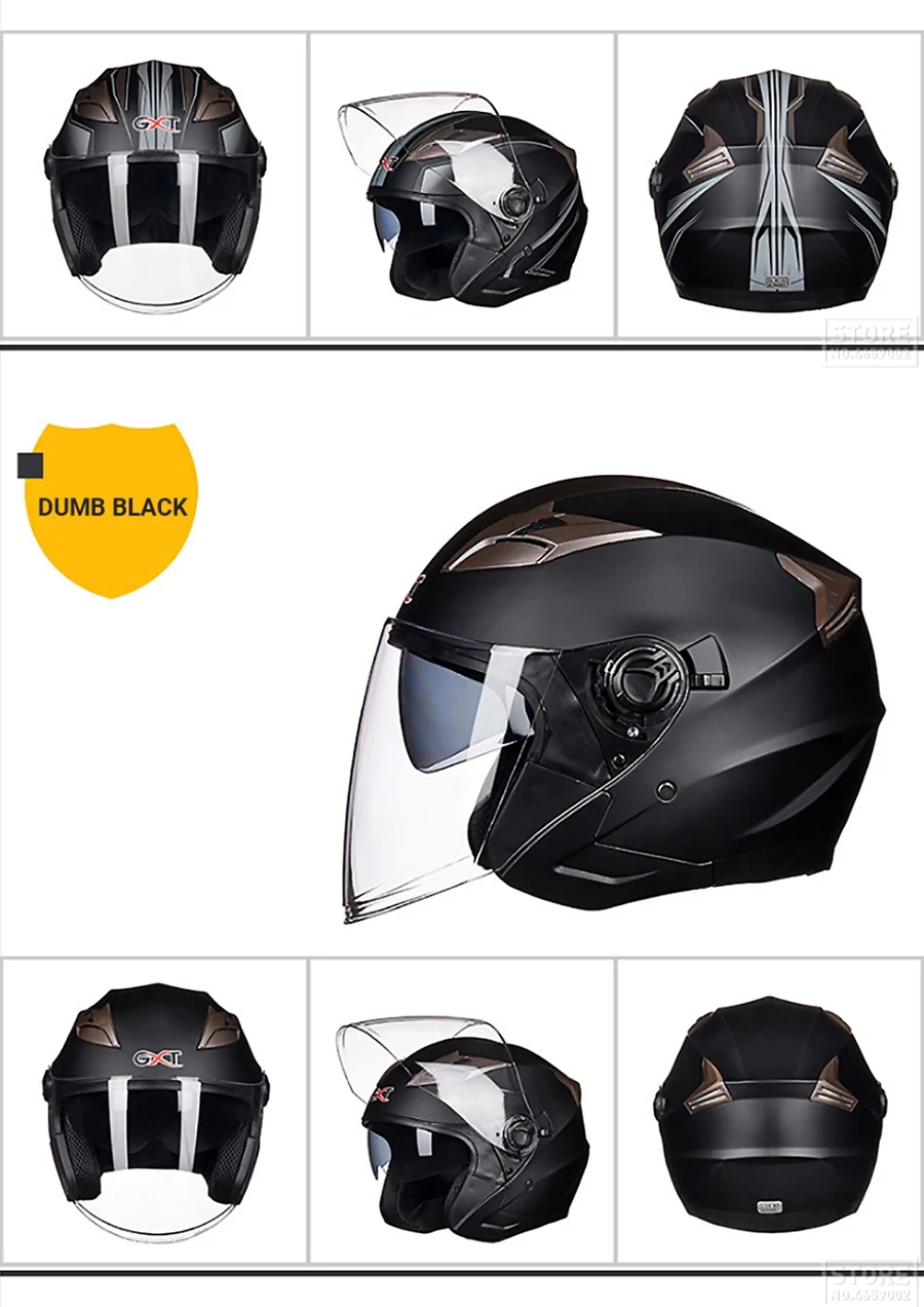 Motorcycle Helmet Half Face Double Lens