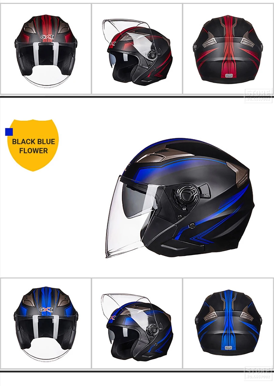 Motorcycle Helmet Half Face Double Lens