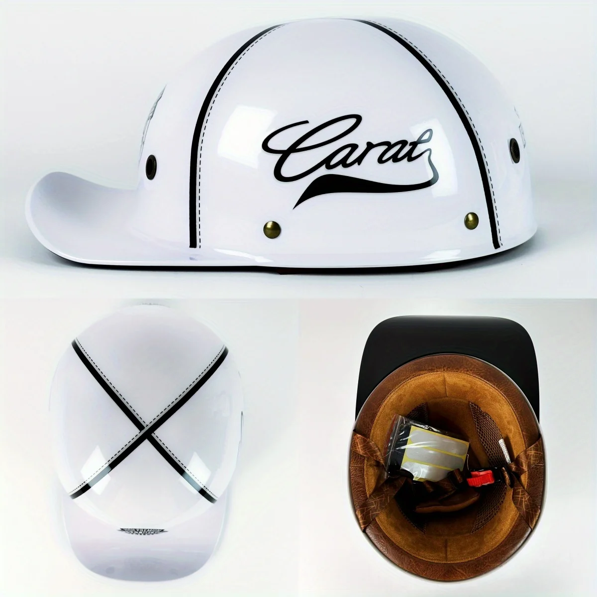 Men Retro Moto Helmets Half Face Baseball Cap
