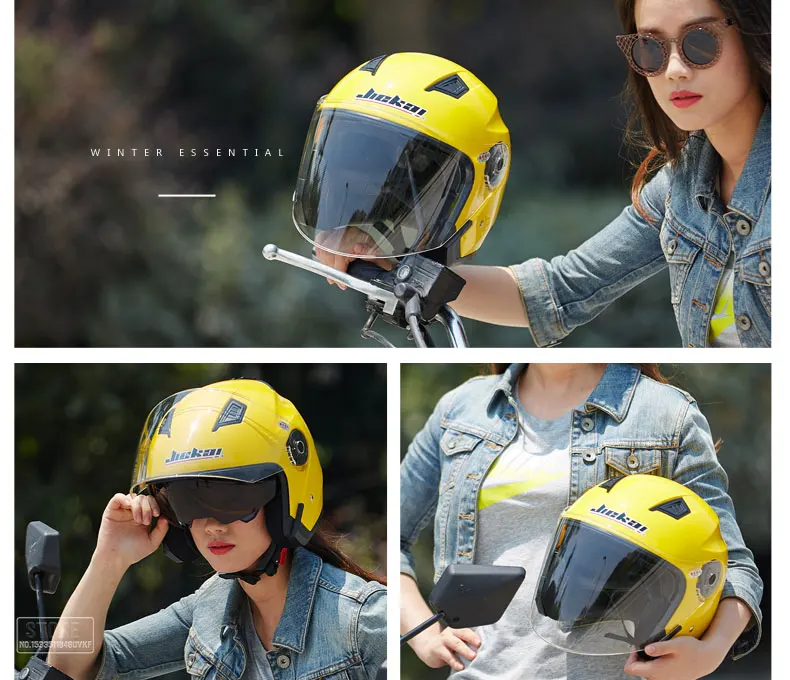 Kart Scooter Motor Van Motorcycle Dual Lens Vintage Helmets