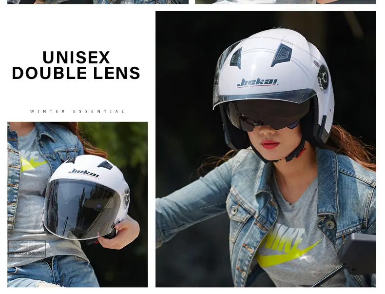 Kart Scooter Motor Van Motorcycle Dual Lens Vintage Helmets