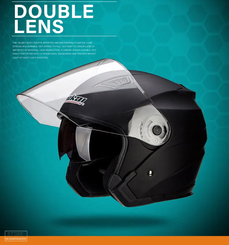 Kart Scooter Motor Van Motorcycle Dual Lens Vintage Helmets