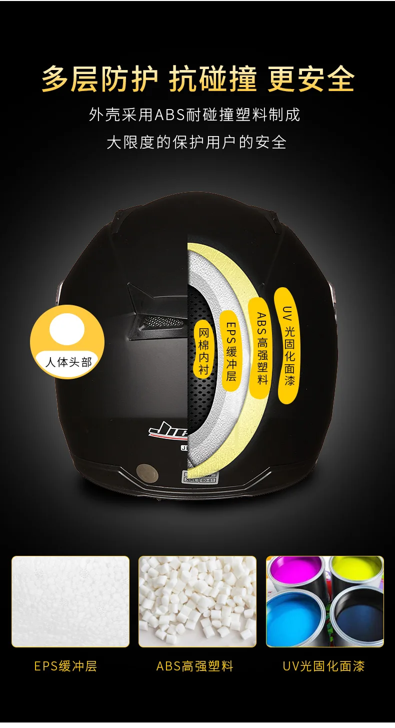 Men Motorcycle half Helmets Dual Lens