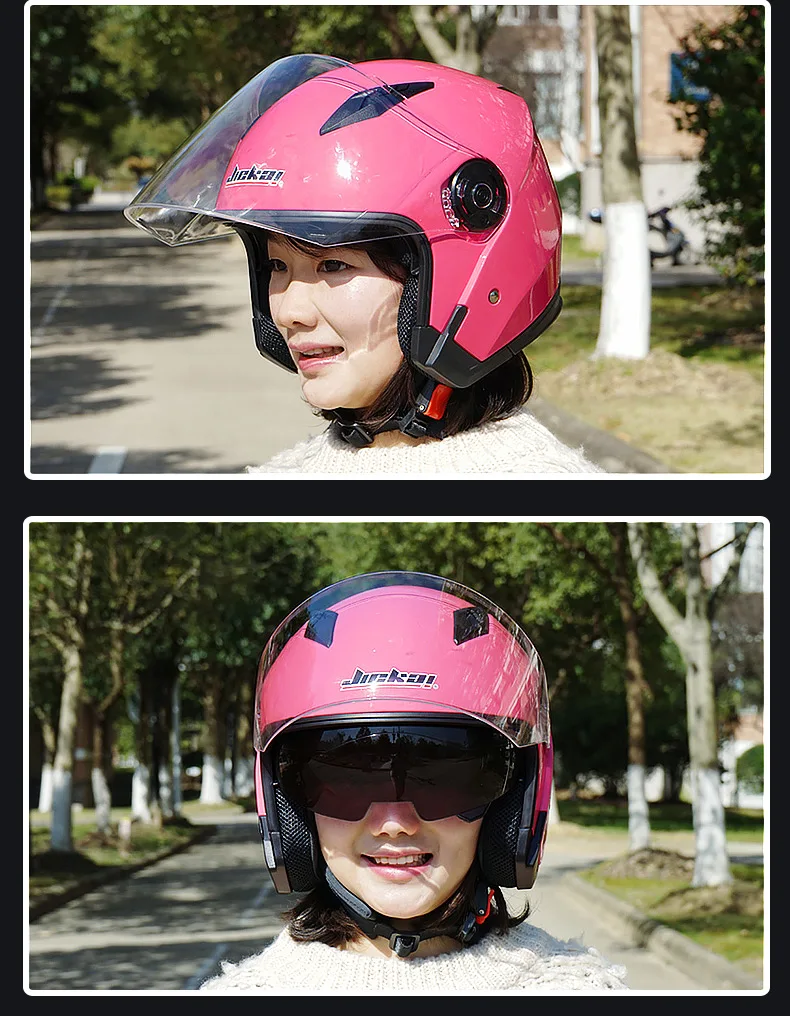 Men Motorcycle half Helmets Dual Lens