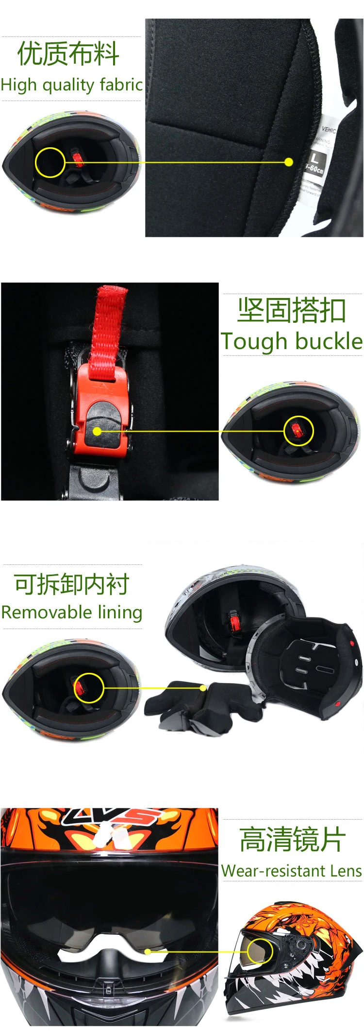Safety motorcycle helmet