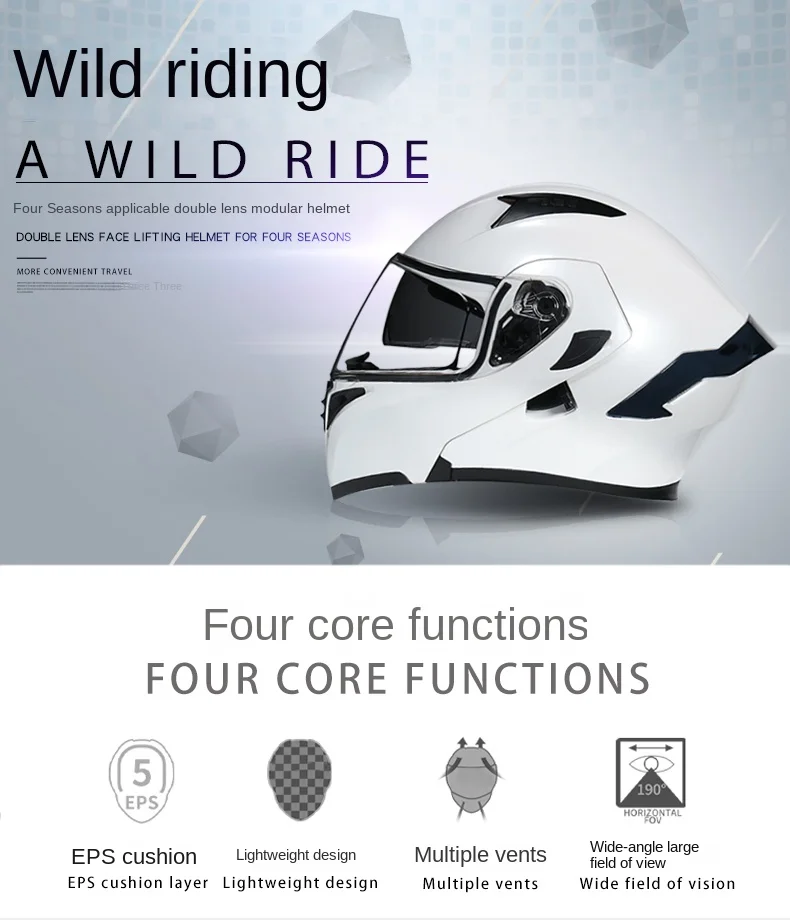 Double Lens Full Face Helmet High Quality