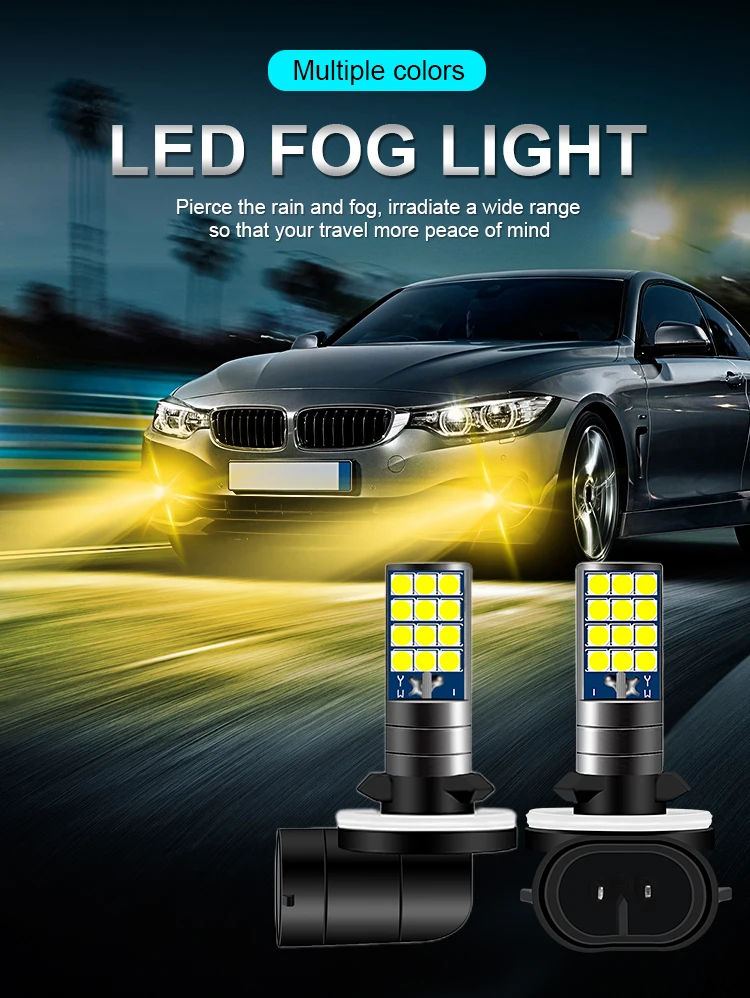 2pcs H3 H27 881 880 Fog Lights Bulb