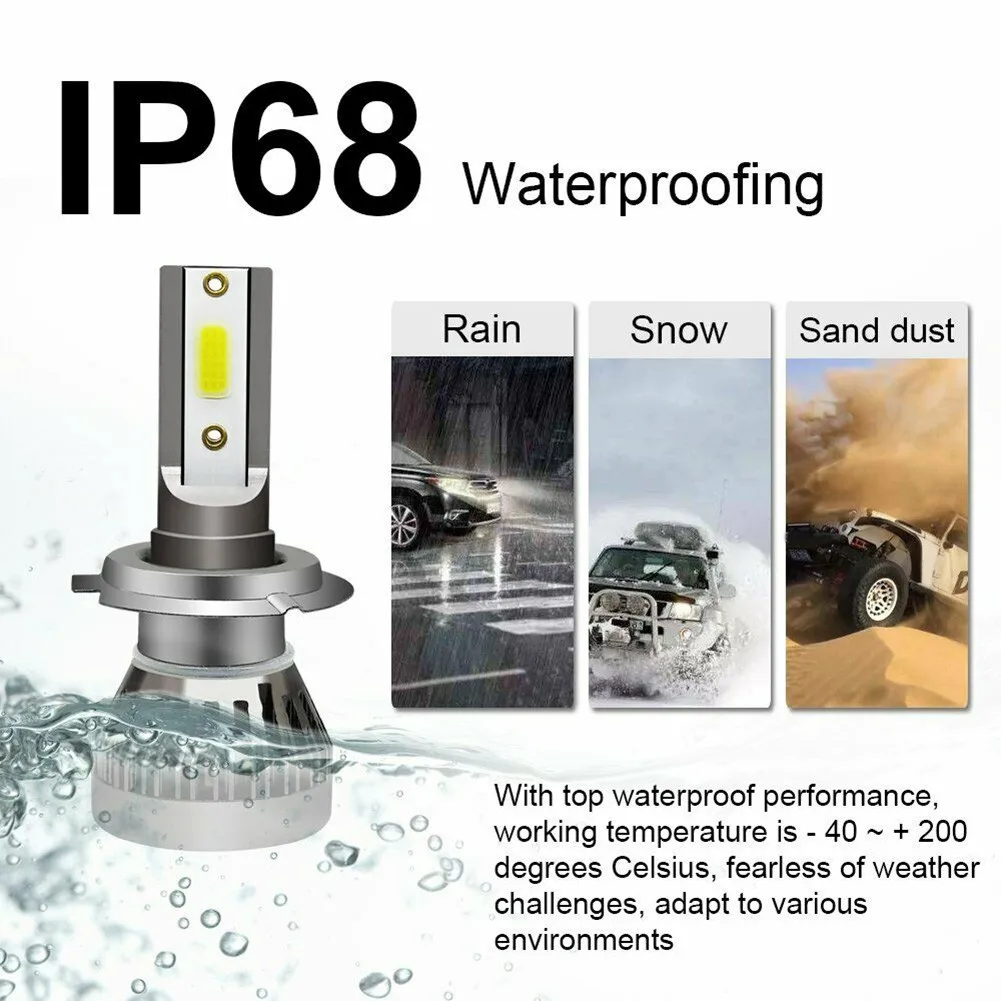 Car Headlight 2PCS H7 LED Headlight 200W