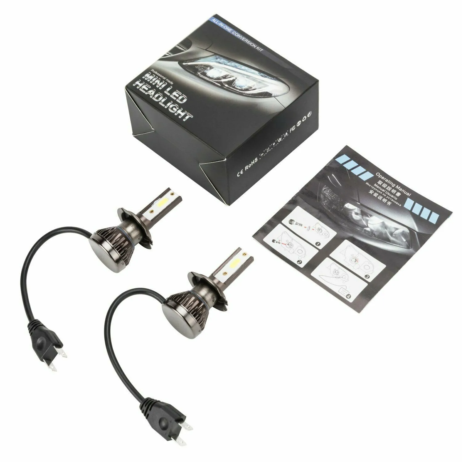 Car Headlight 2PCS H7 LED Headlight 200W