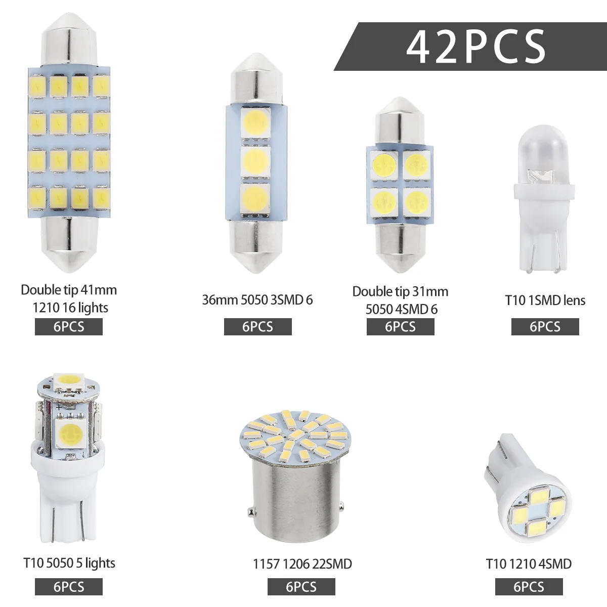 42Pcs LED Car Interior Lights