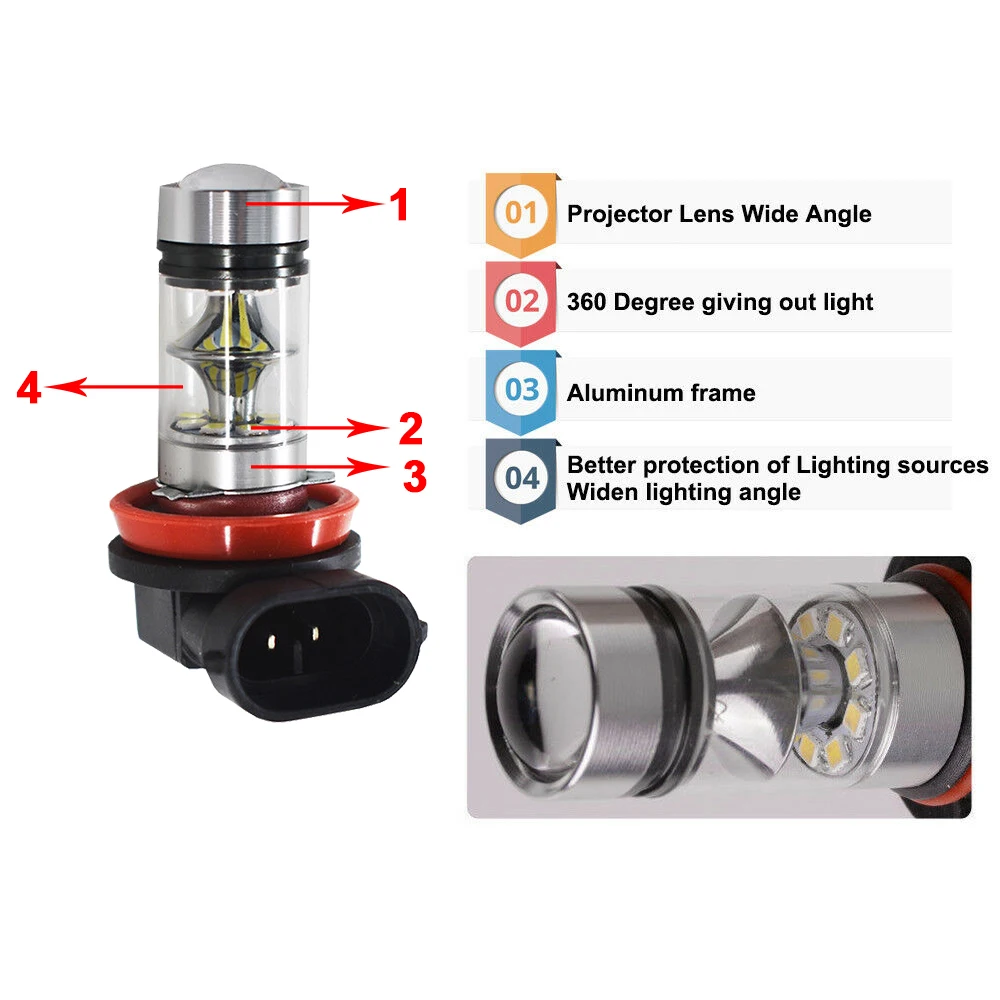 1PC Mini Car Headlight Bulbs LED Lamp Super White