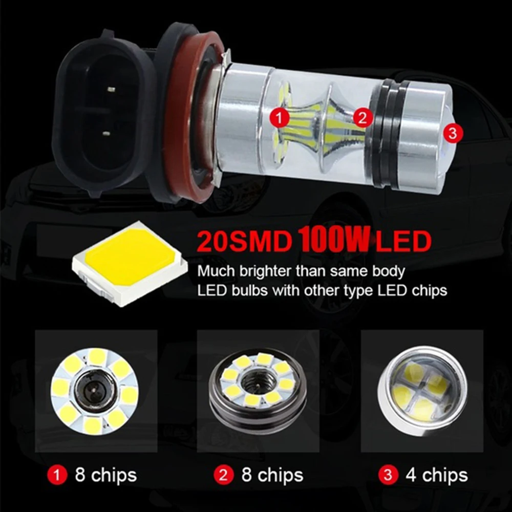 1PC Mini Car Headlight Bulbs LED Lamp Super White